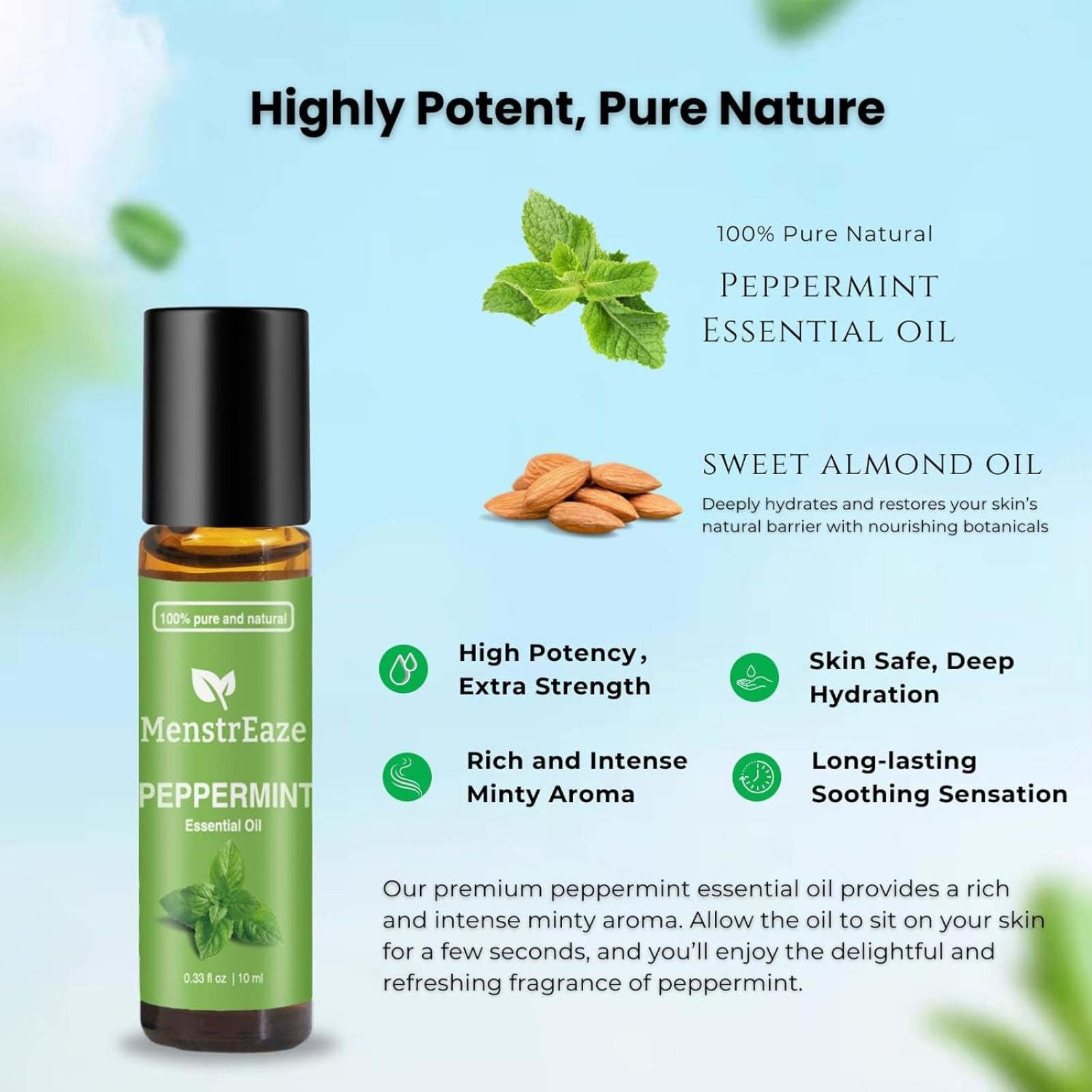 MenstrEaze Peppermint Essential Oil Roller