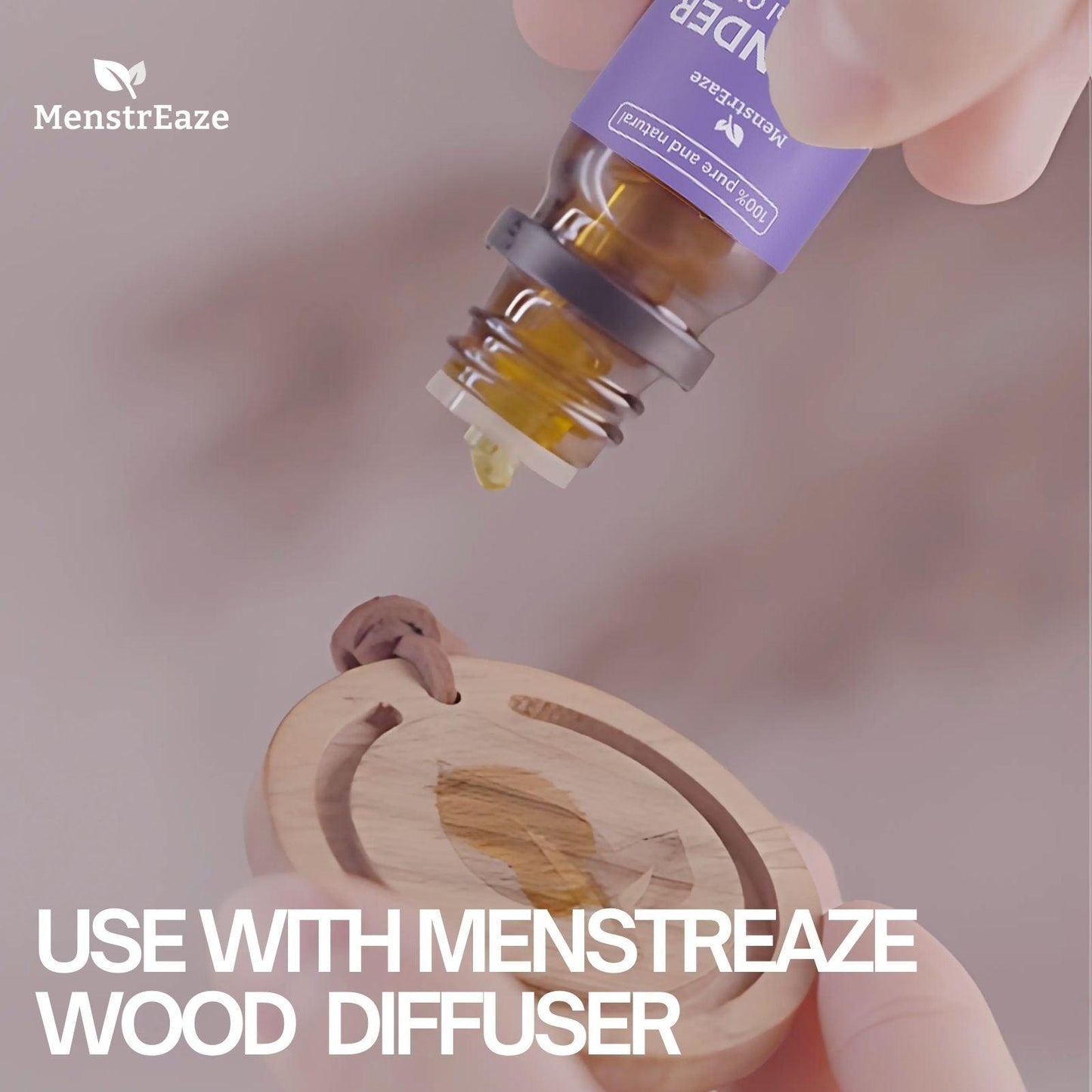 Natural Wood Essential Oil Diffuser for Car, Home, Office & Closet, Round Passive Scent Diffuser, No Heat or Water Needed