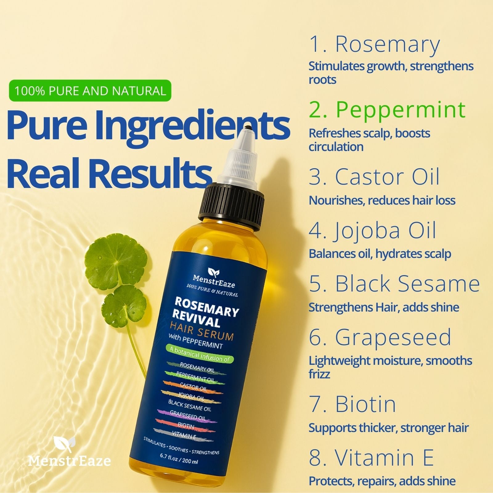 Rosemary Hair Serum with Peppermint Ingredients