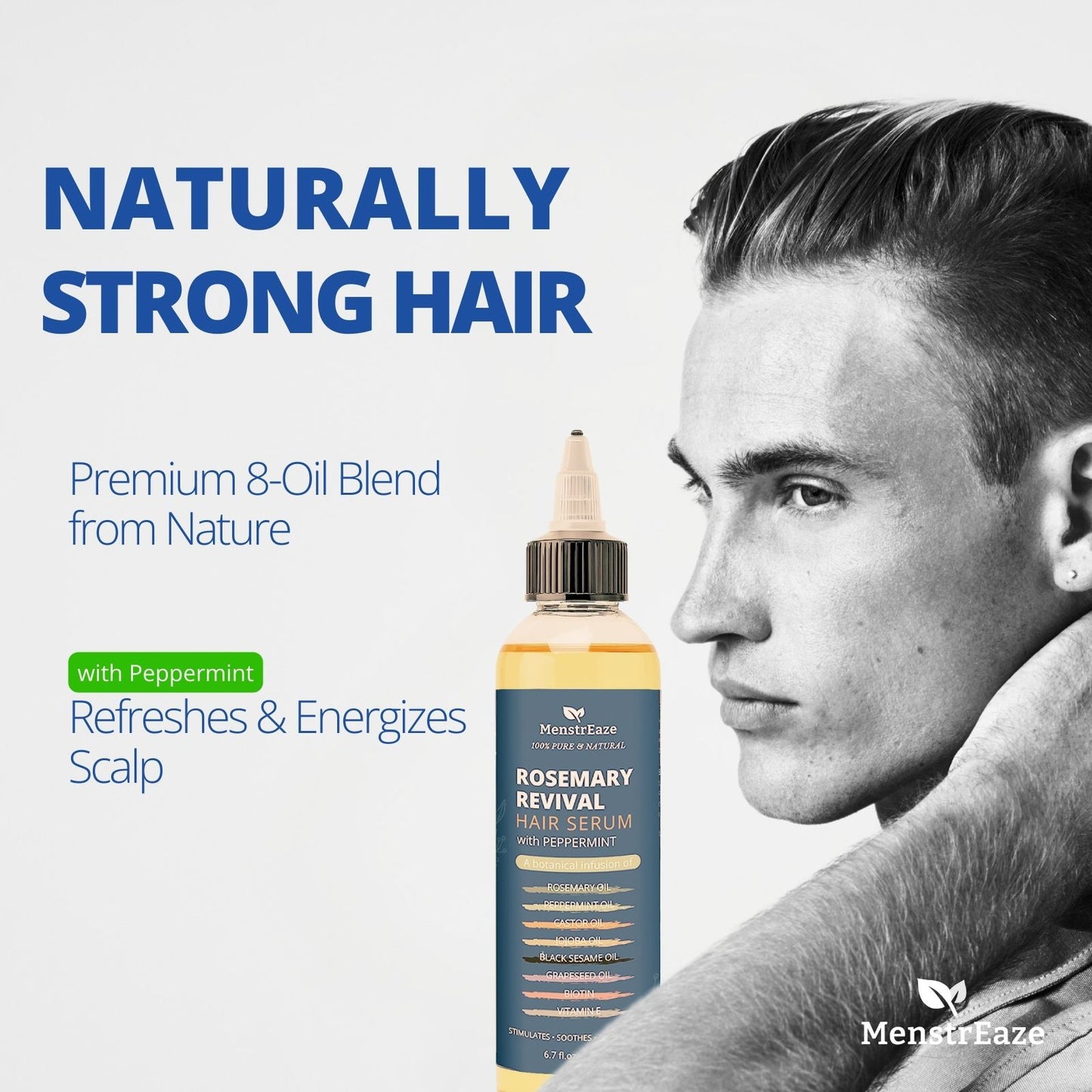 Rosemary Hair Serum with Peppermint Refresh Energize Scalp