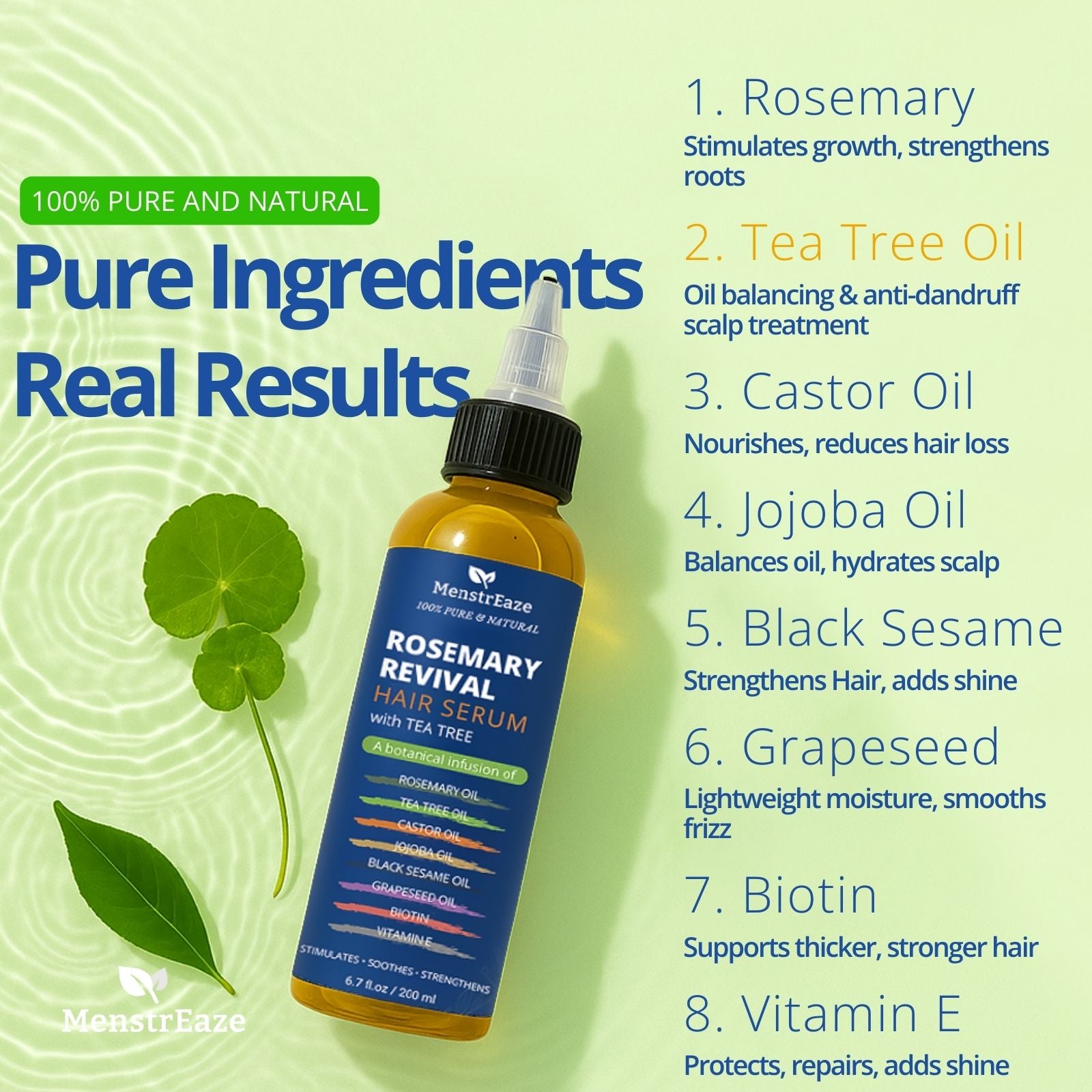 Rosemary hair serum with Tea Tree Ingredients