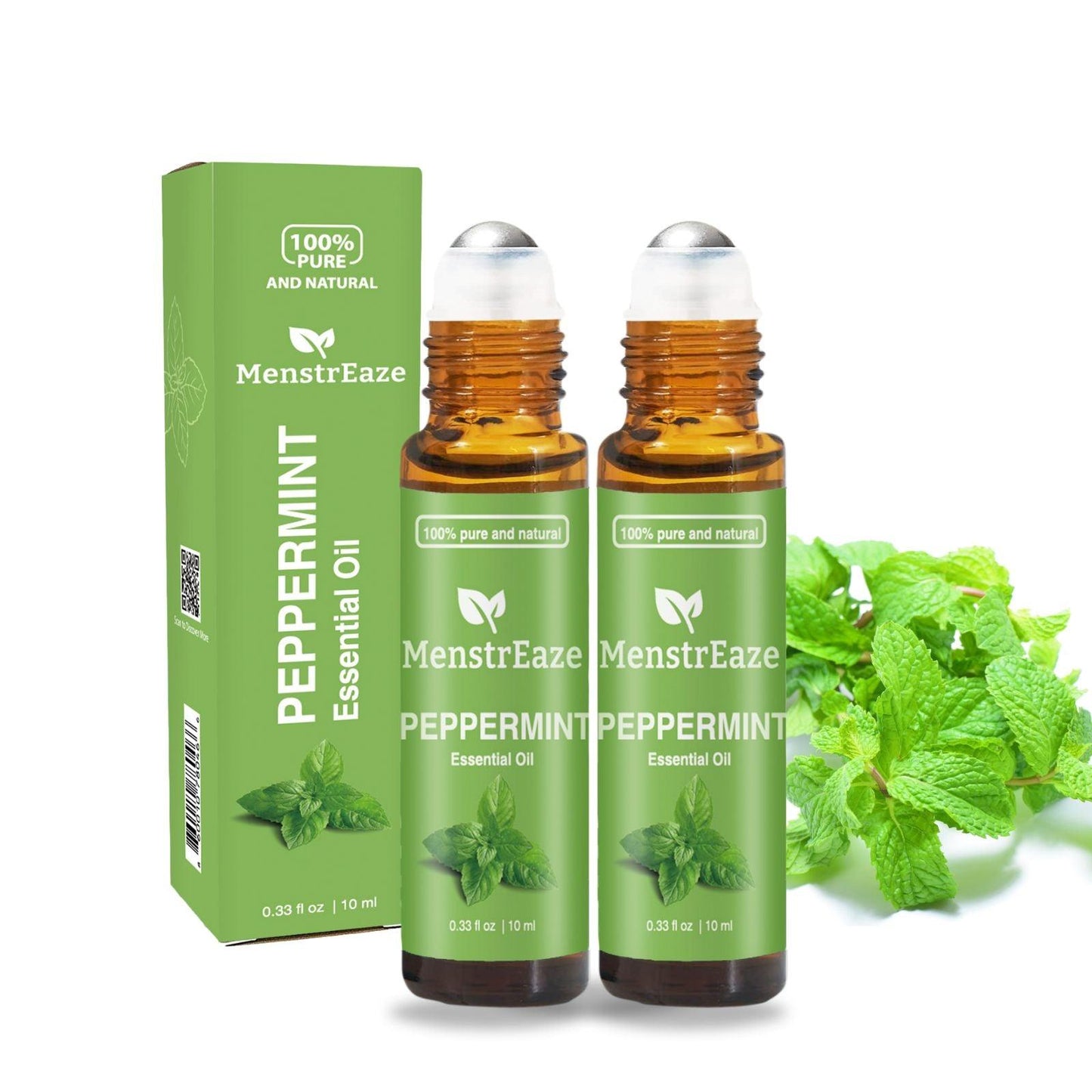 Bottle of MenstrEaze Peppermint Oil, available at Walmart and Amazon