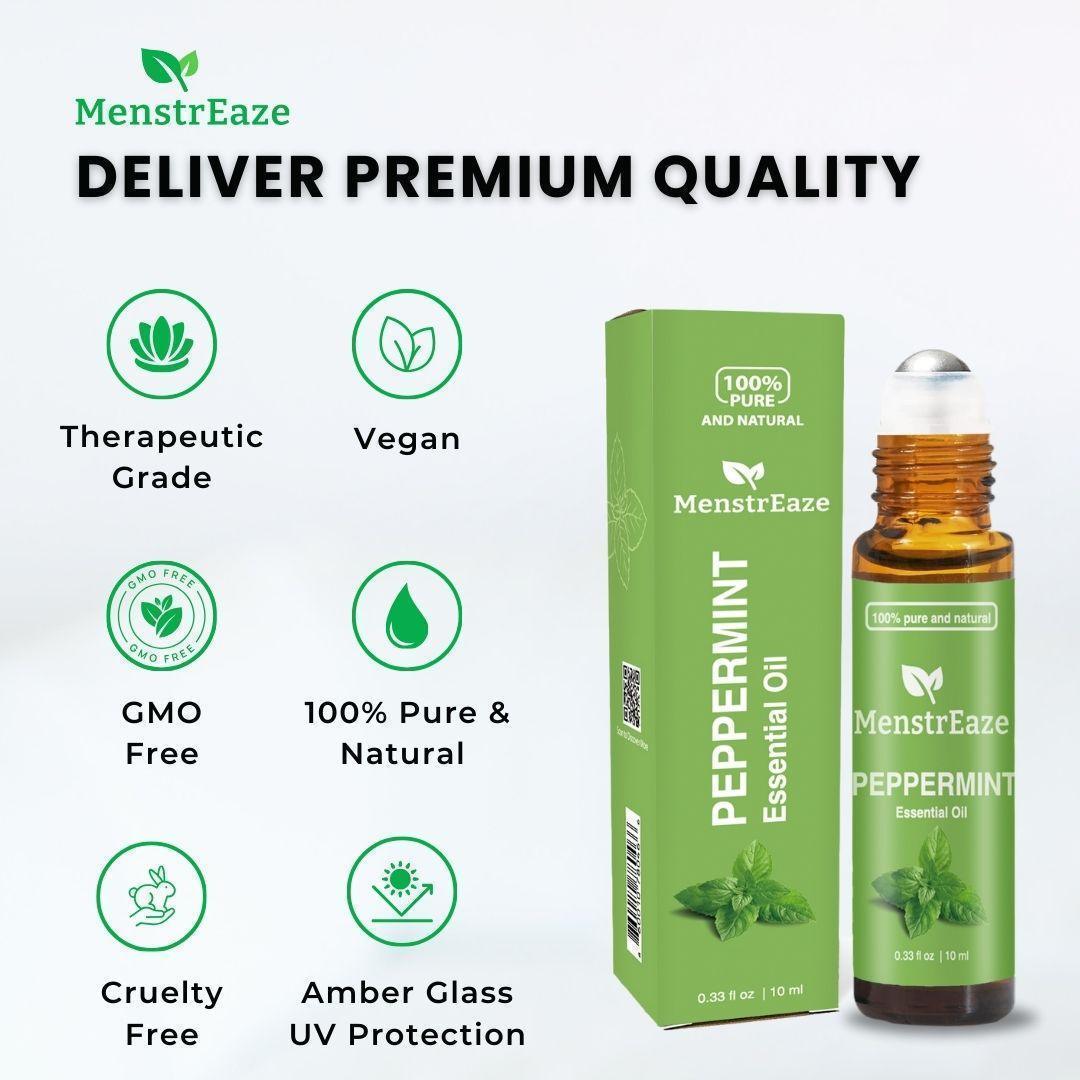 100% natural and pure peppermint oil blended with sweet almond oil and ready for use | GMO-Free and therapeutic grade