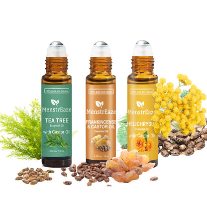 Castor Glow Gift Set - 100% Pure Botanical Roll-On for Radiant Skin, 3x10ml