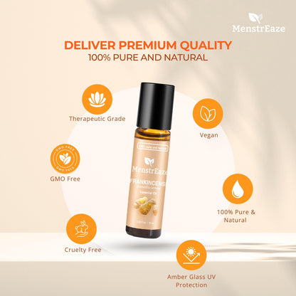 Frankincense & Grapeseed Essential Oil Roll On for Fine lines and Daytime Skincare, 10 ml