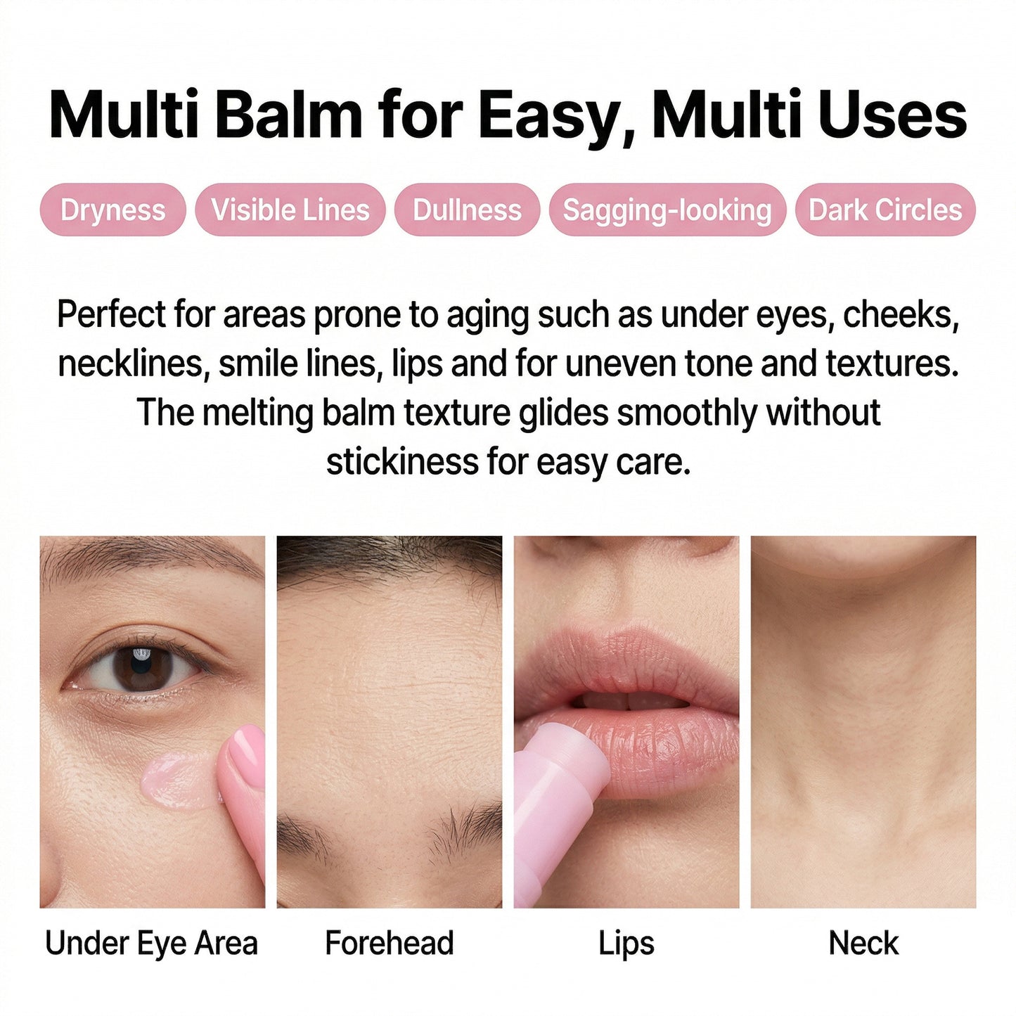 PDRN Collagen Multi Balm with 5% Volufiline for Plumping & Easy Anti-Aging Care, 0.35 oz Stick