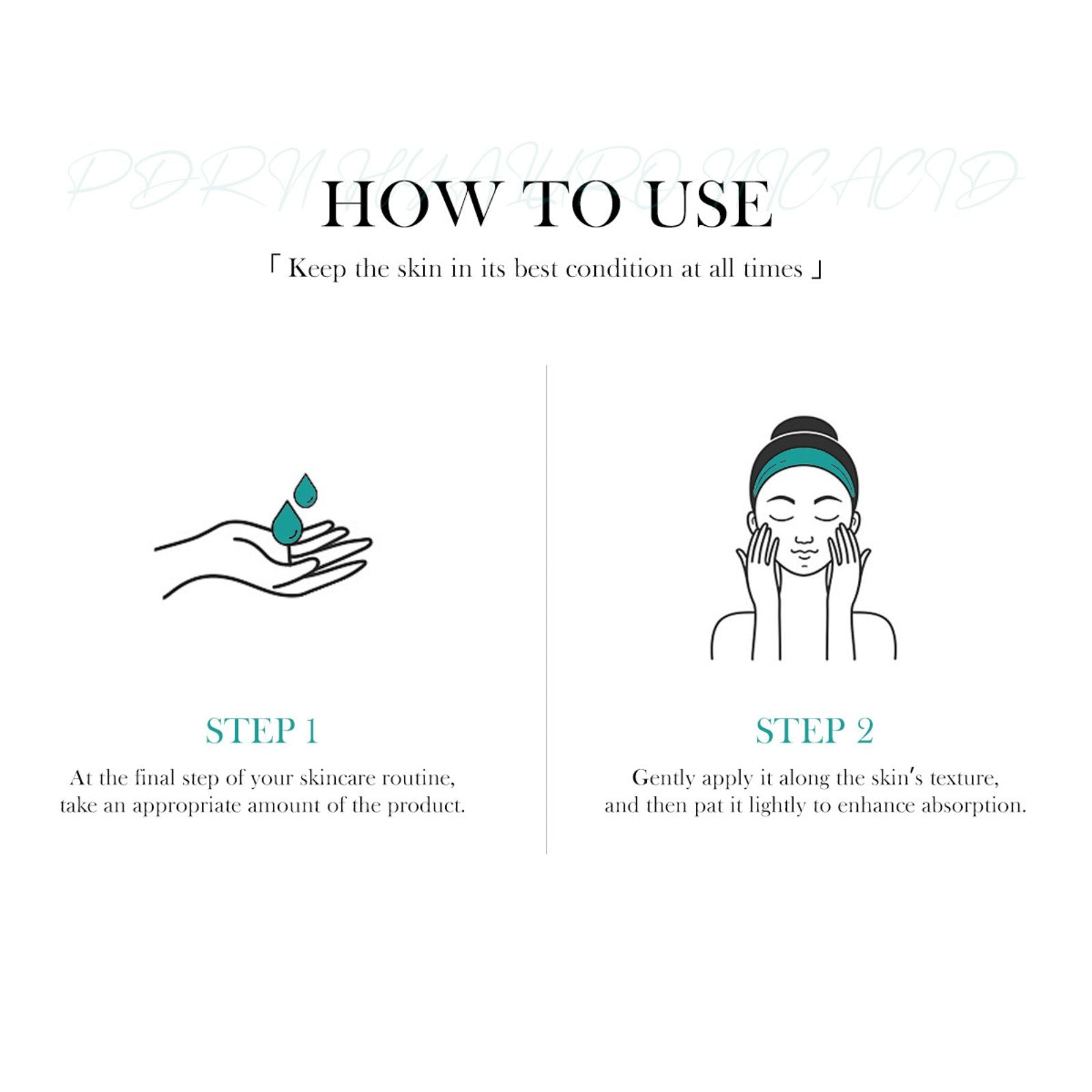 PDRN Hyaluronic Acid Moisturizing Cream Steps