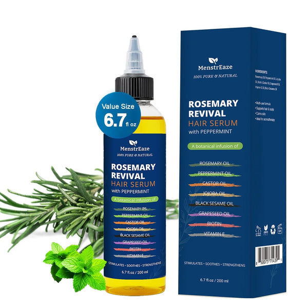 Rosemary, Peppermint & Castor Hair Growth Oil for Refreshes Scalp, 6.7 fl oz