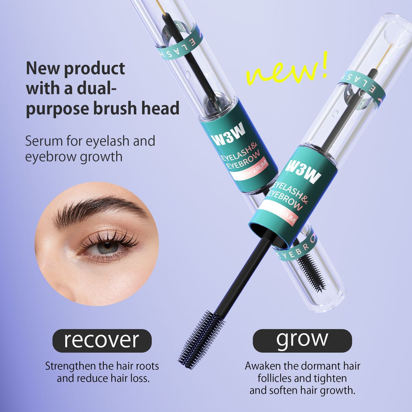 2-in-1 Eyelash & Eyebrow Growth Serum for Longer, Thicker & Fuller Lashes