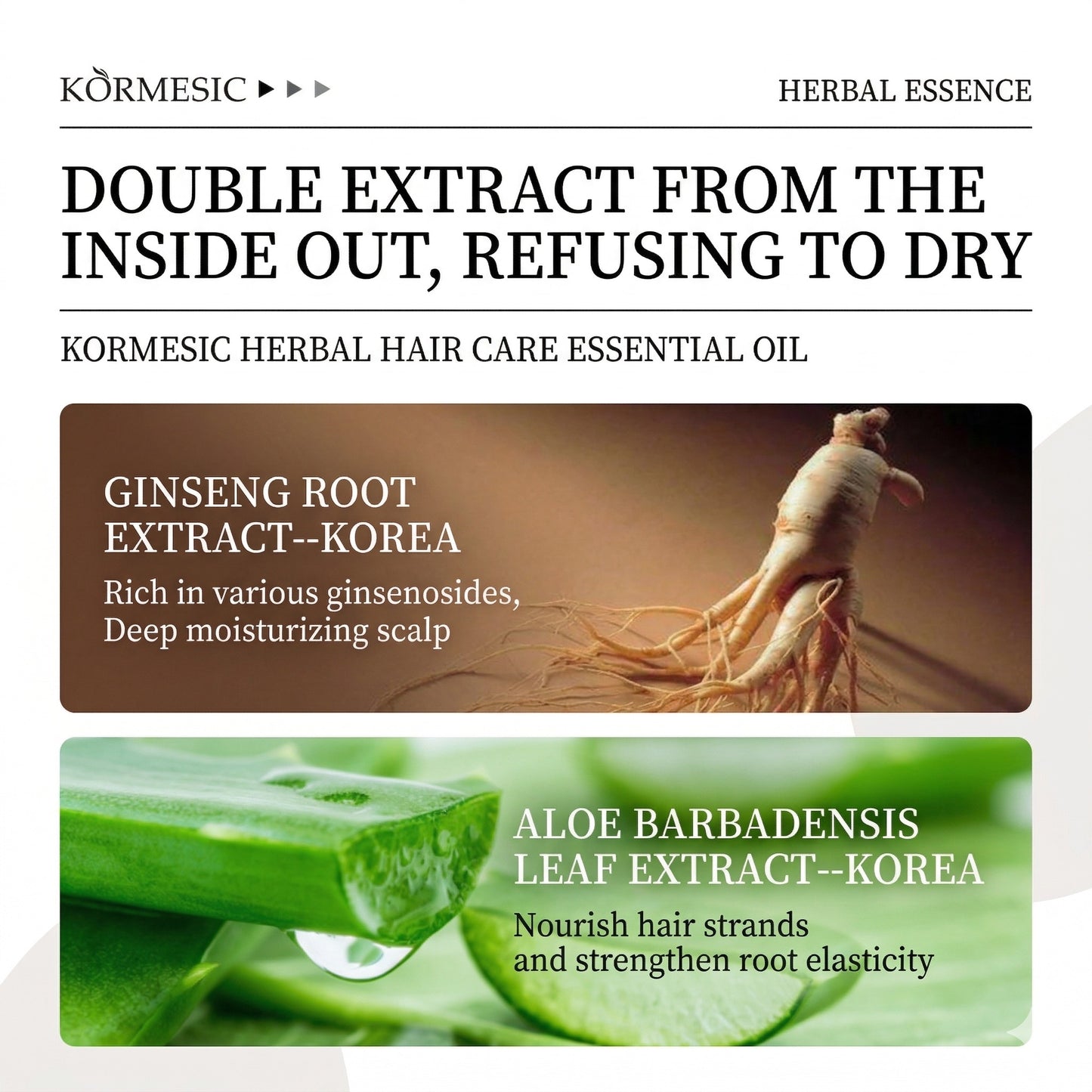 Herbal Hair Repair Oil for Scalp Nourishment, Frizz Control & Shine, 5.4fl oz