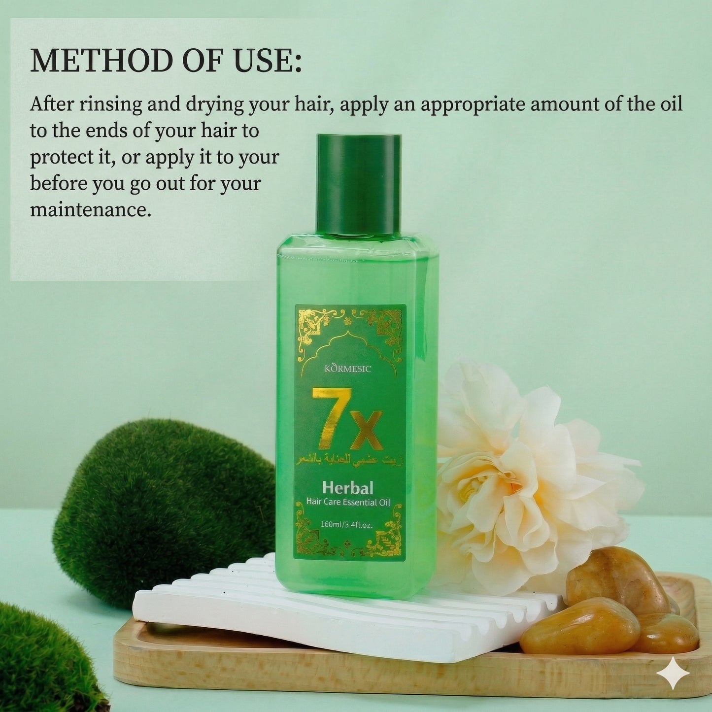 Herbal Hair Repair Oil for Scalp Nourishment, Frizz Control & Shine, 5.4fl oz