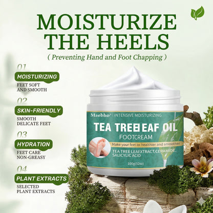 Tea Tree Intensive Repair Foot Cream for Cracked Heels, Dry Skin & Smooth Feet